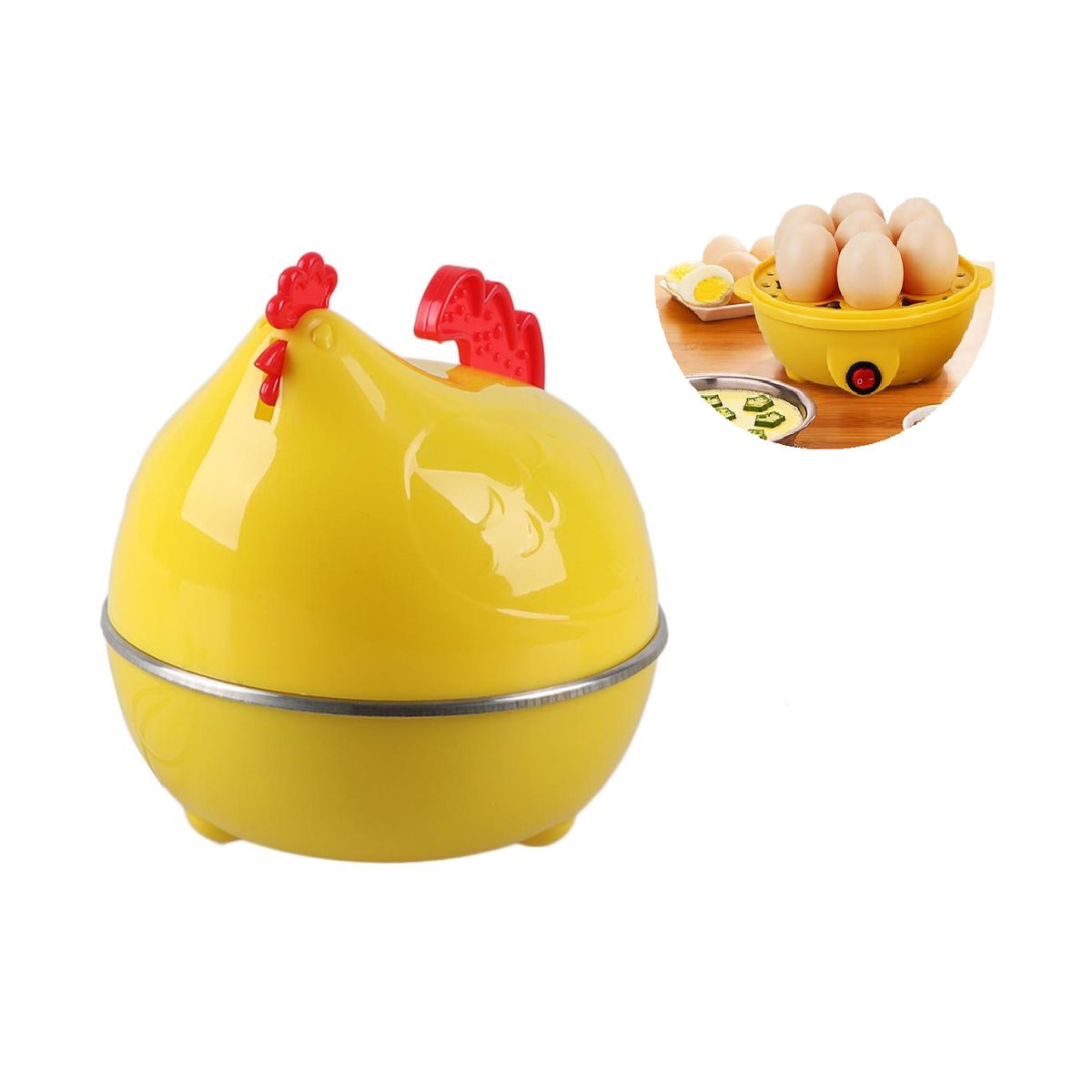 GENERICO - Gallina electrica Hervidor Automatica de 7 Huevos