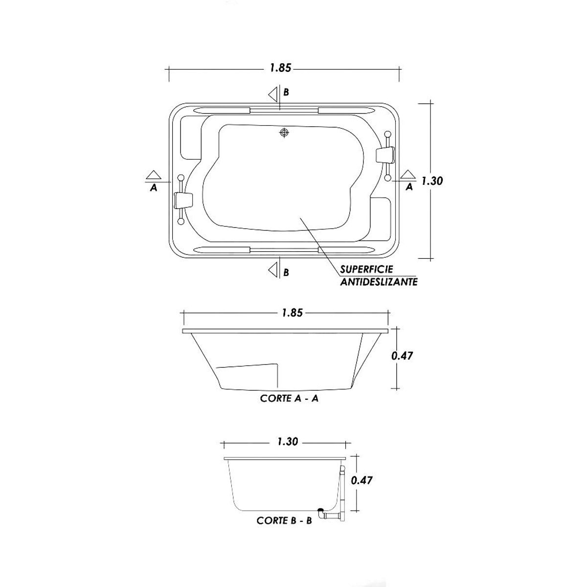 GENERICO - Hidromasaje Venezia blanco de 183 X 151 Deluxe