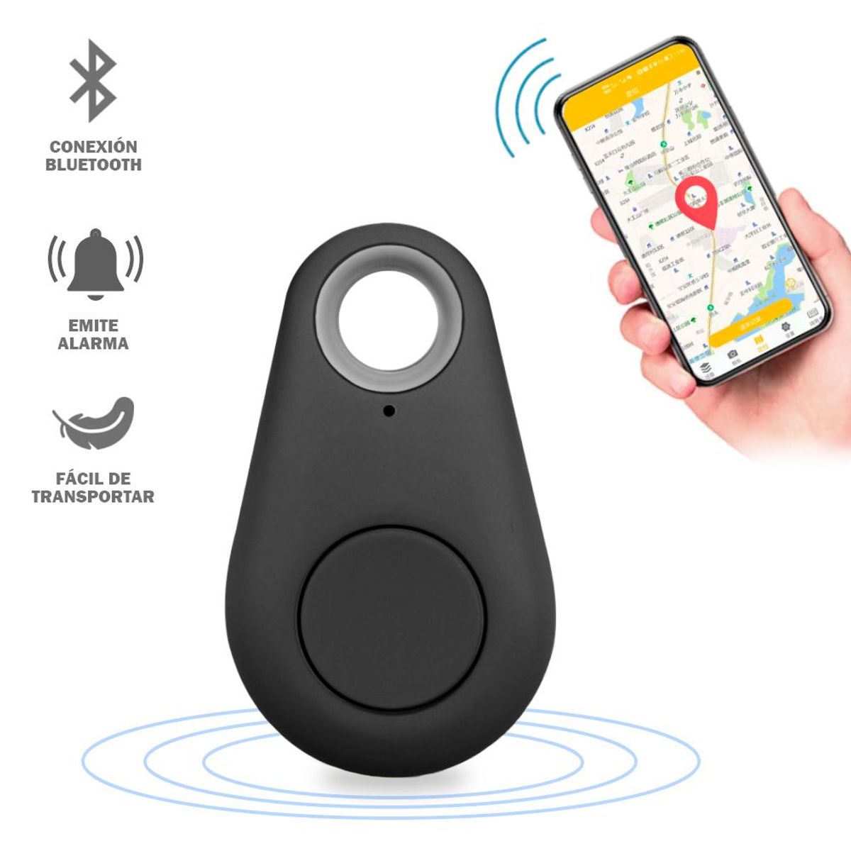 SASHIJA - Llavero GPS Localizador Bluetooth con Alarma Anti pérdida G08 NG