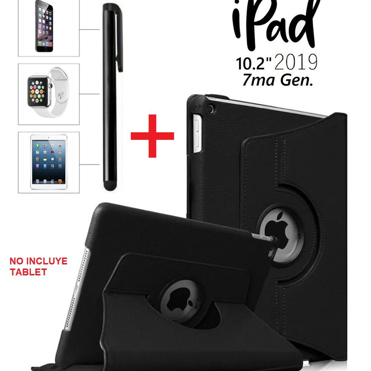 GENERICO - Funda Case Cover + Lapiz Tactil para iPad 10.2 7ma Gen A2197 A2200