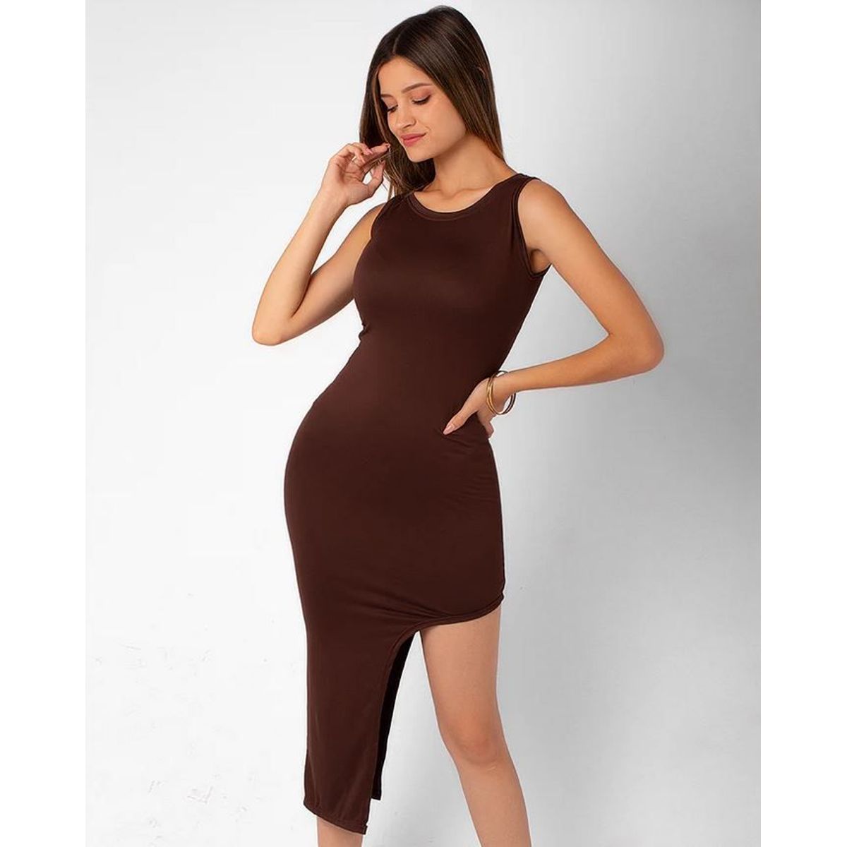 NEBULA - Vestido Malia - Nébula - Marrón