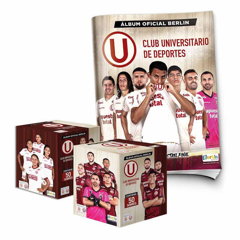 EDITORIAL BERLIN - Club Universitario de Deportes 2023, 1 álbum tapa blanda + 2 cajitas