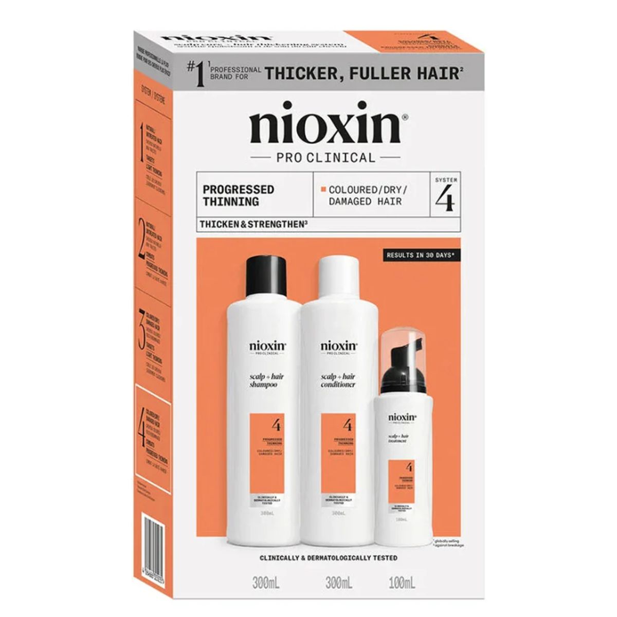 NIOXIN - NIOXIN – Pack #4 Caída Excesiva y Cabello Teñido 300 ML