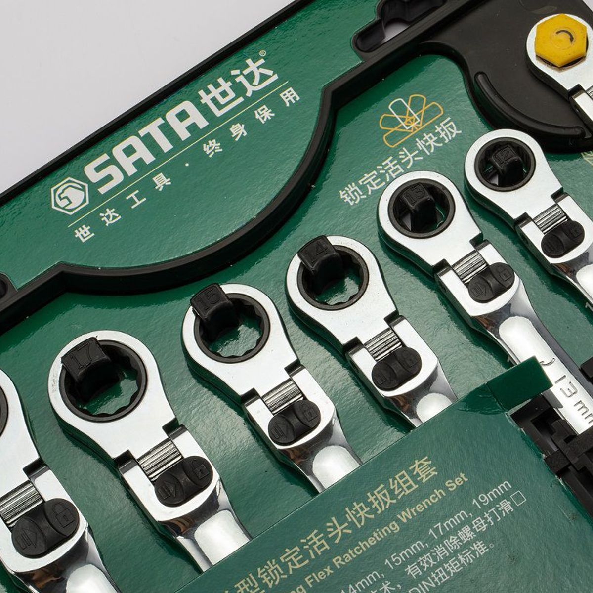 SATA - JGOX7PZA LLAVE MIXTA RATCHET CABEZA FLEXIBLE MM 10-19MM ST09043SJ SATA