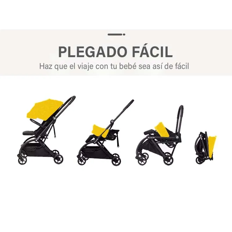 BABYKISS - COCHE DE BEBE LONDON ROTACION DE 360° VIAJERO COLOR AMARILLO