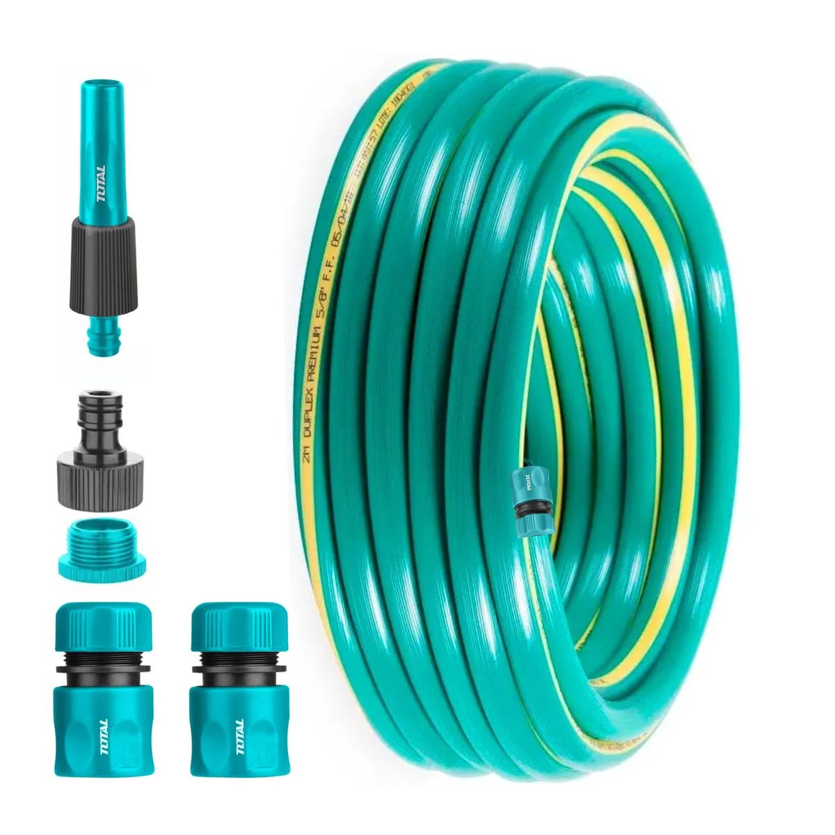 TOTAL TOOLS - Manguera para hidrolavadora y riego 20m con conectores rápidos
