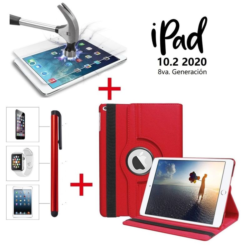 GENERICO - Case Cover + Mica + Lapiz para iPad 10.2 8va Gen A2270 A2428 A2429