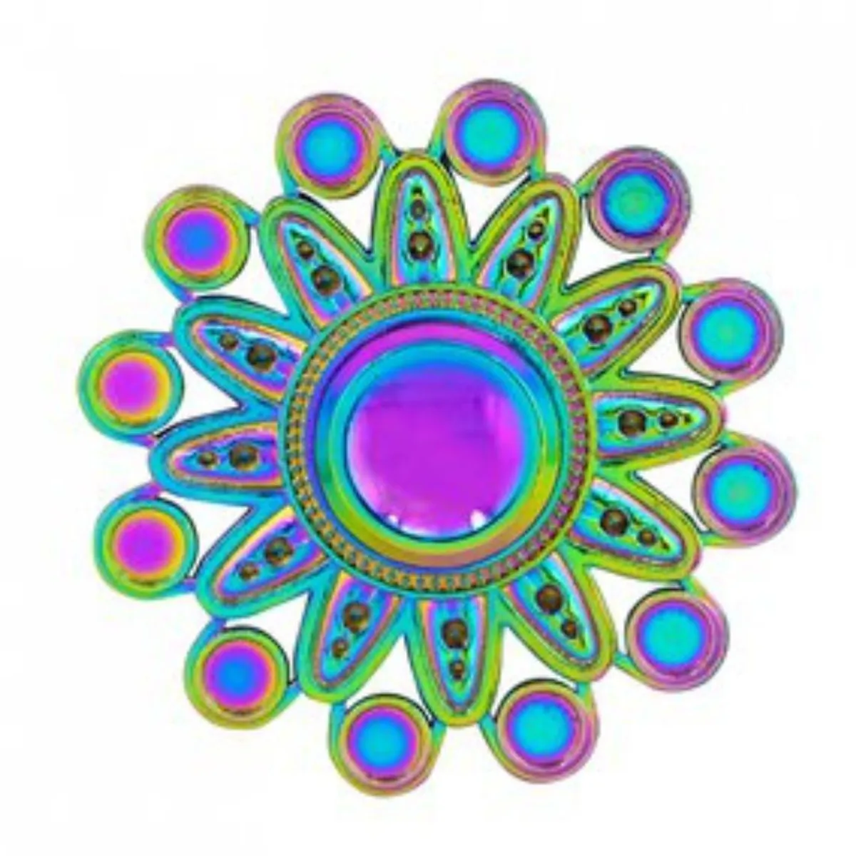 GENERICO - Spinner Hand Fidget Tornasol Groovy Anti Estrés Metal