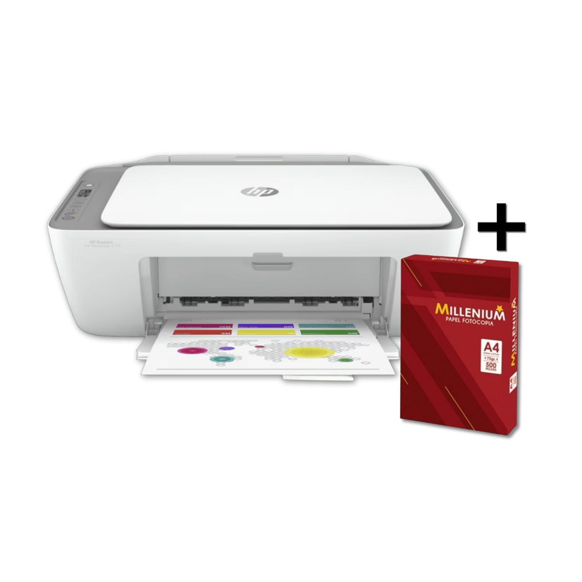 HP - Impresora Multifuncional Hp 2775 Inalámbrica Blanca