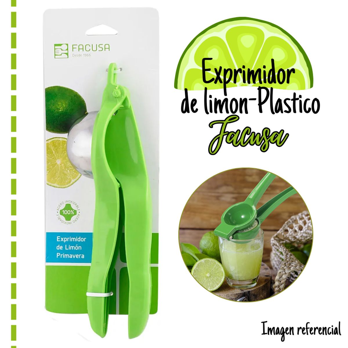 FACUSA - Exprimidor de Plastico para Limon - Verde