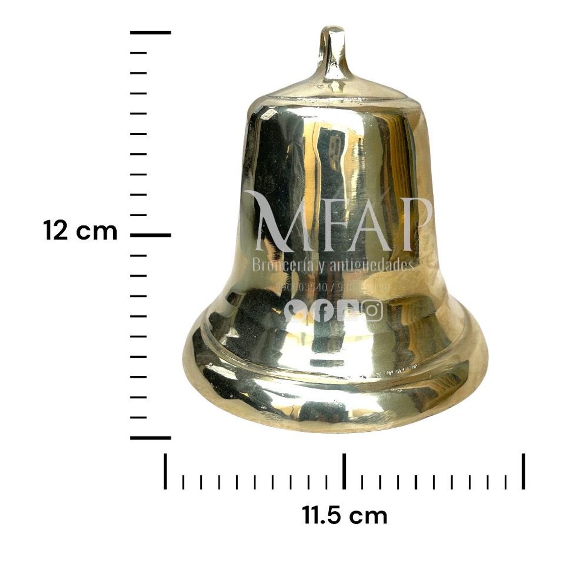 MFAP BRONCERIA Y ANTIGUEDADES - Campana en bronce fundido 12 cm  - Apolo CBFA12