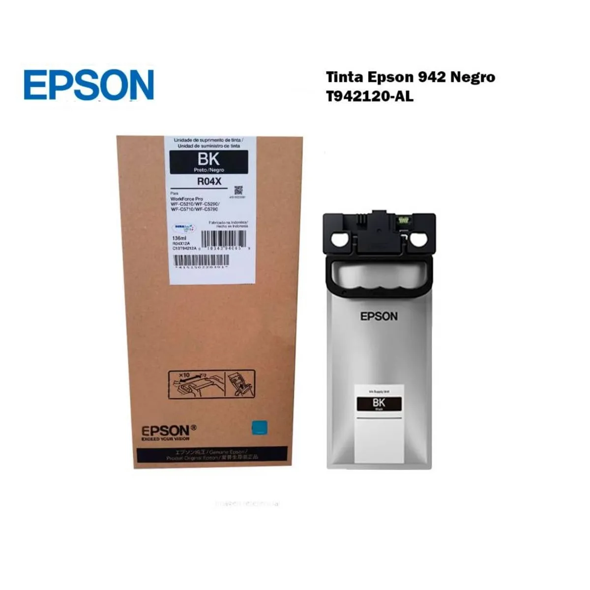 EPSON - TINTA EPSON T942120- WF-C5210-C5290-C5710-C5790 R04X Negro