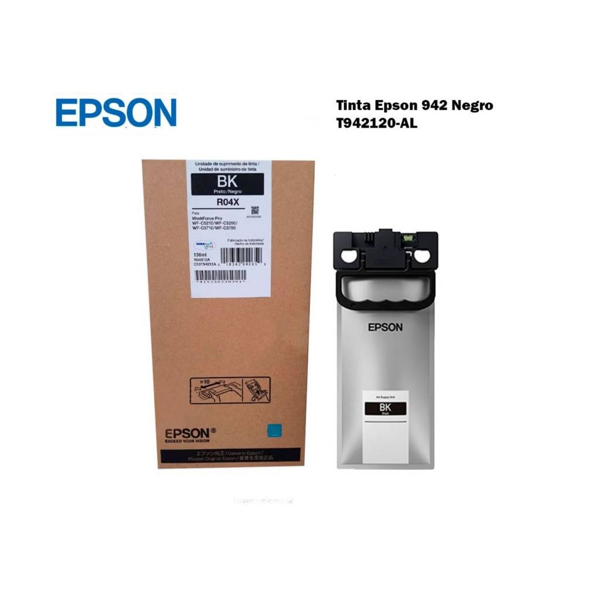 EPSON - TINTA EPSON T942120- WF-C5210-C5290-C5710-C5790 R04X Negro