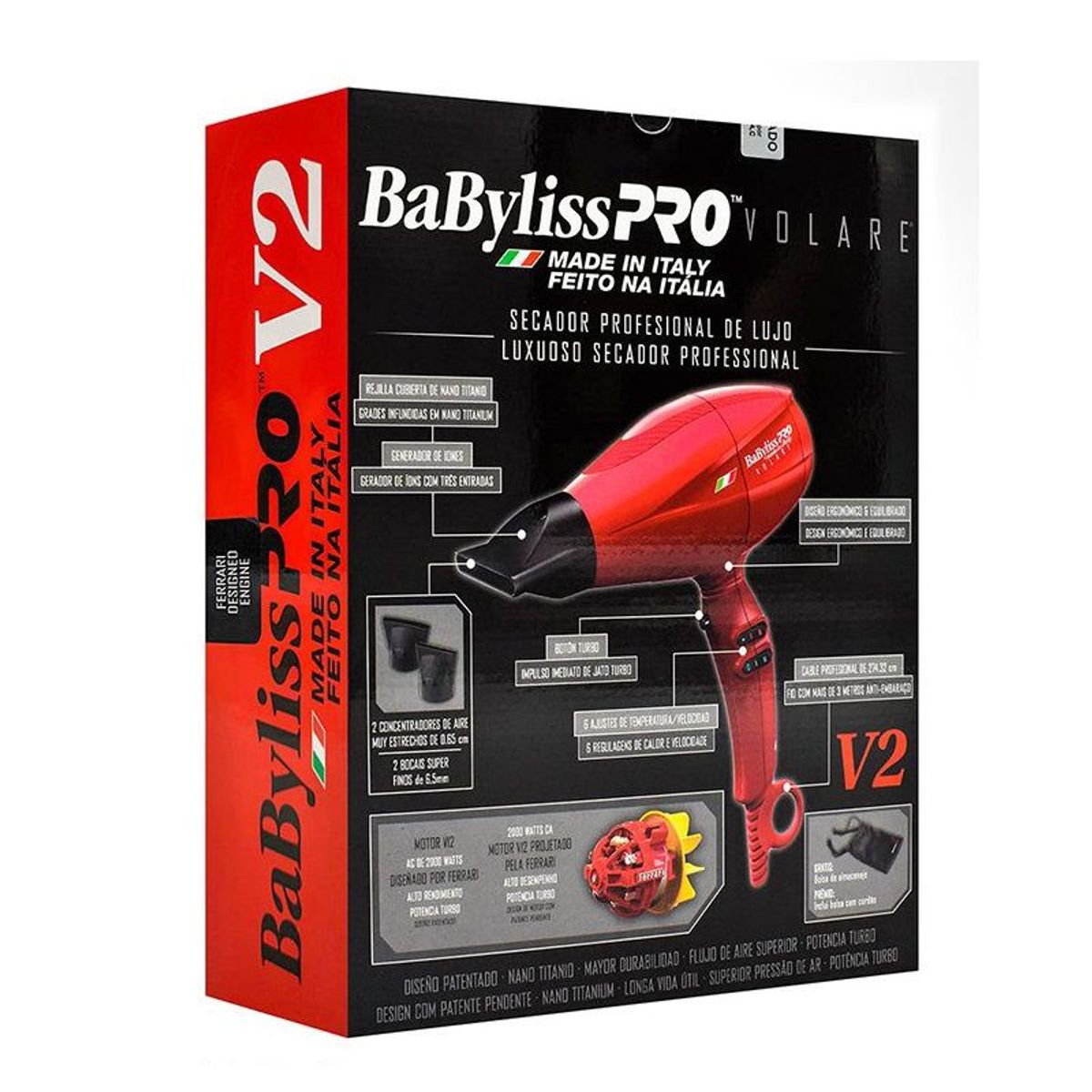 BABYLISS PRO - Secadora Profesional de 2000W Volare V1 Babyliss Pro