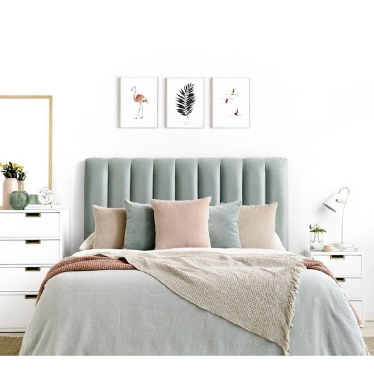 GENERICO - Cabecera Box Weymi 2 Plazas Panel - Verde Aqua