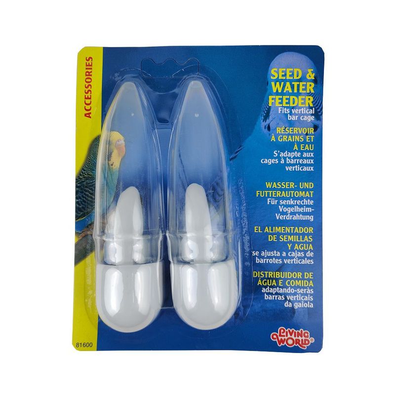 LIVING WORLD - Comedero  bebedero para Aves - Living World - Blanco