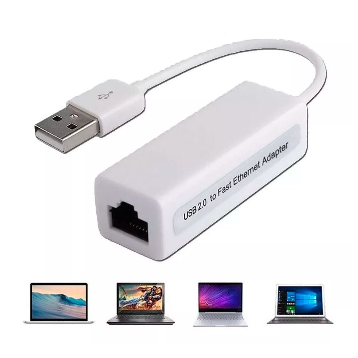 GENERICO - Adaptador Red RJ45 Lan Ethernet Tarjeta USB 2.0  / Windows 7/8/10 / XP