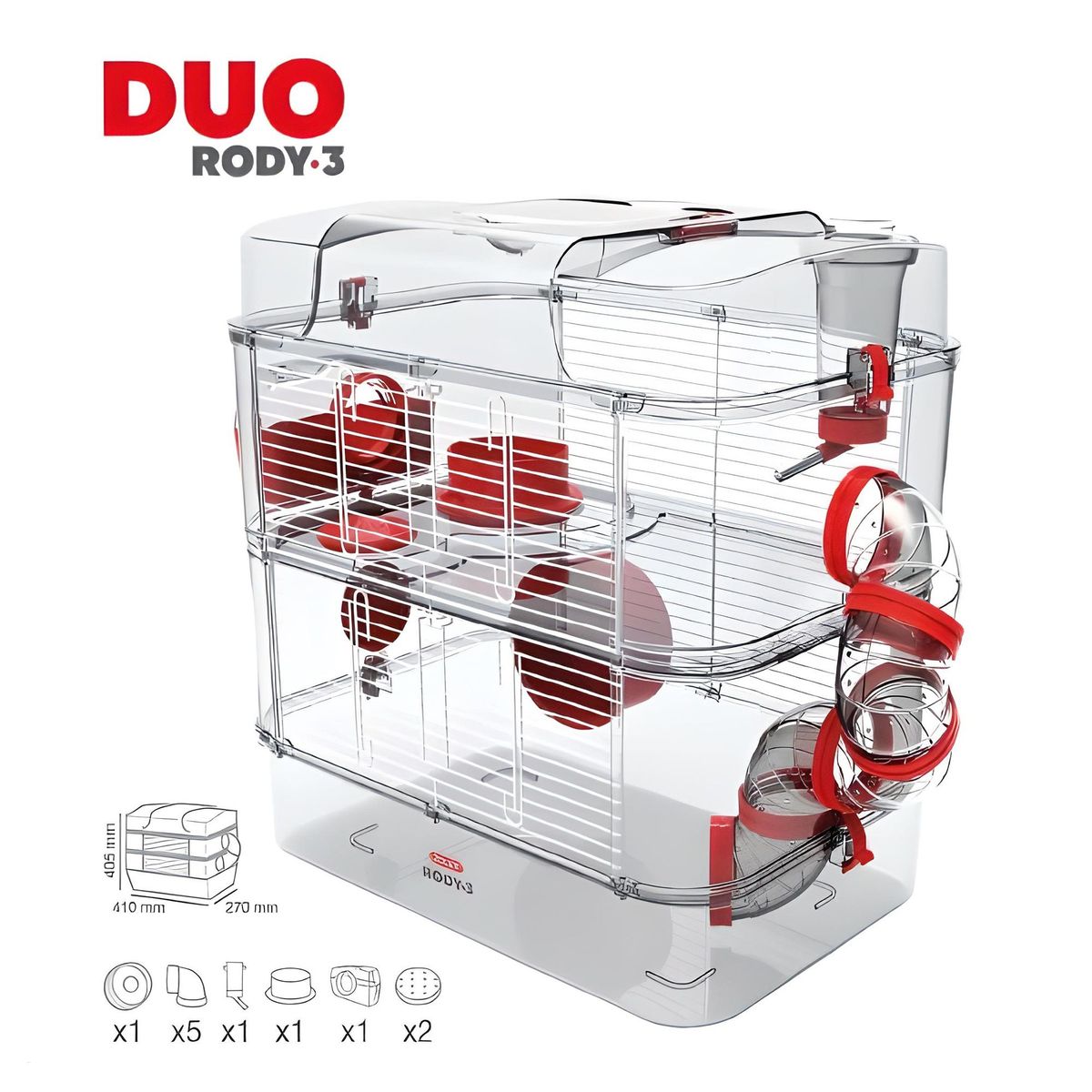 LIVING WORLD - Jaula de Lujo para Hámster, Jerbos + Rody3 Duo Cage.