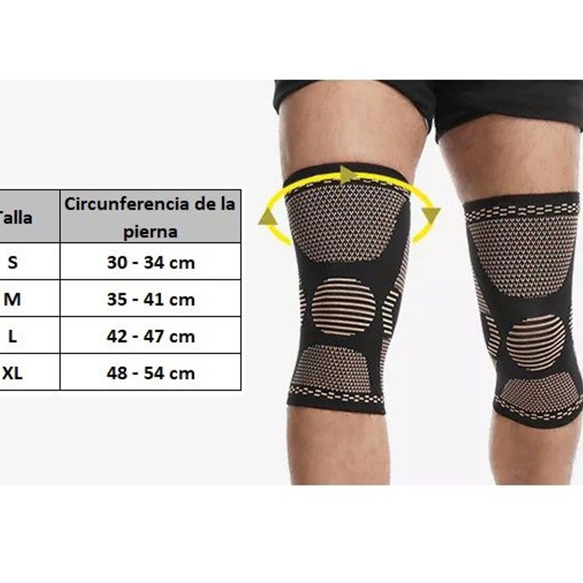 GENERICO - Rodillera de Compresión con Hilos de Cobre - TALLA L