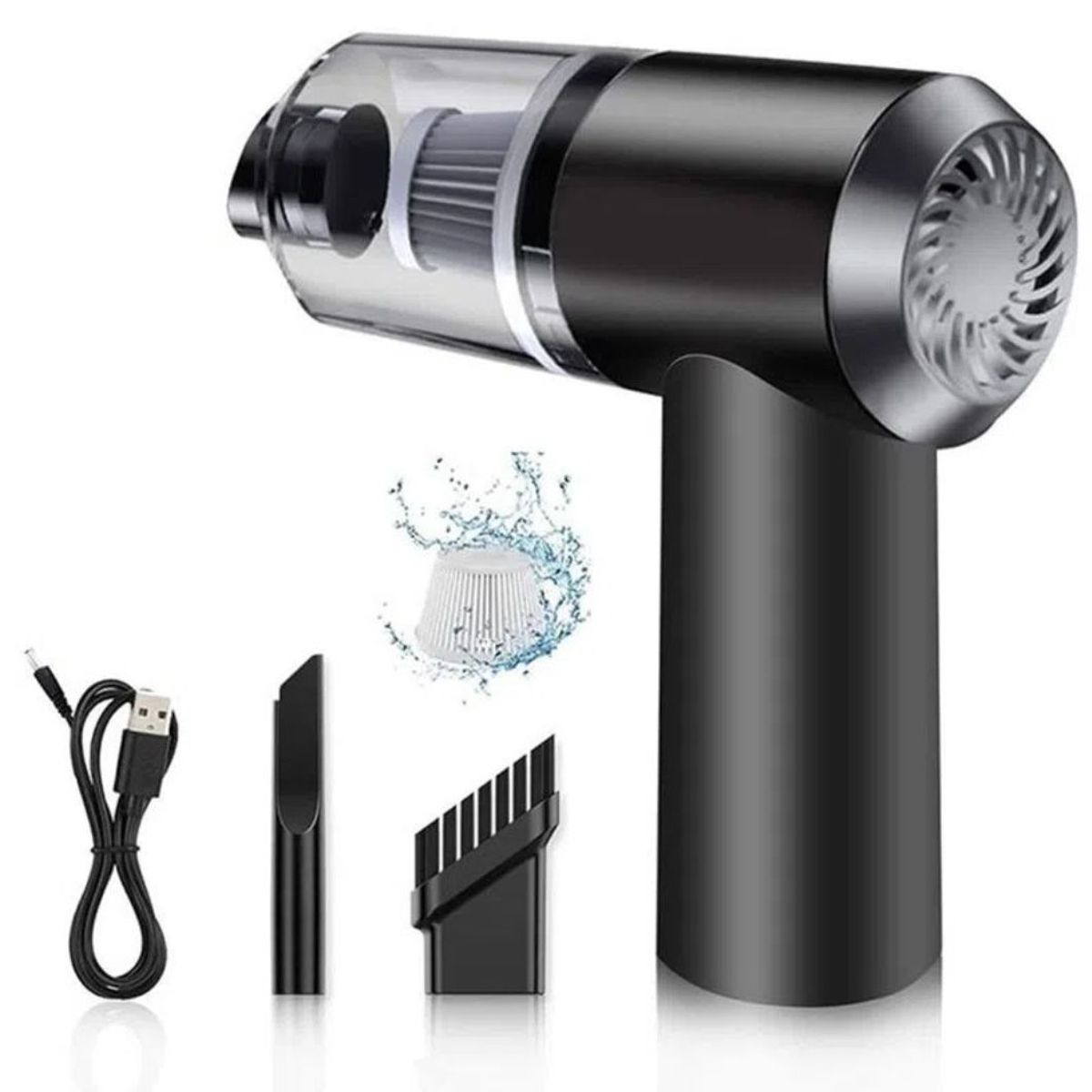 OEM - Mini aspiradora portátil recargable para hogar y auto NEGRO