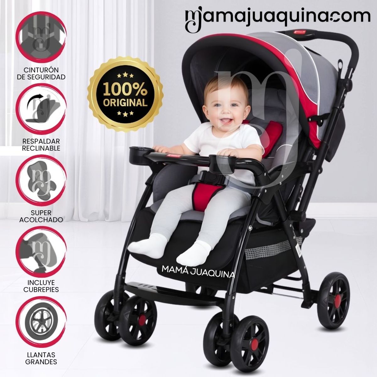 EBABY - Coche Cuna De Lujo «YODIE DELUXE» Red