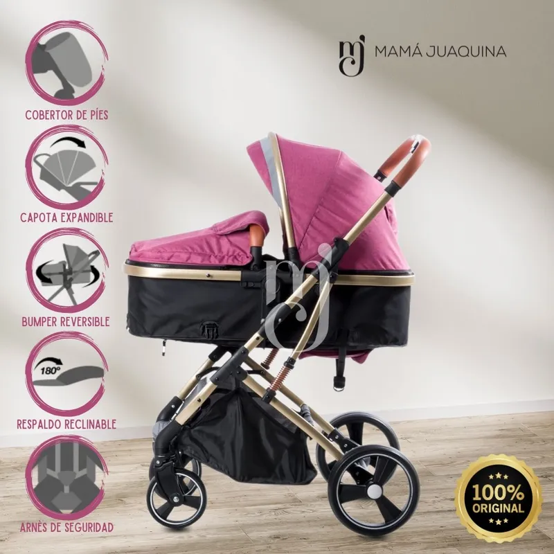 EBABY - Coche Moisés Travel System «SATURNO ULTRA» Pink