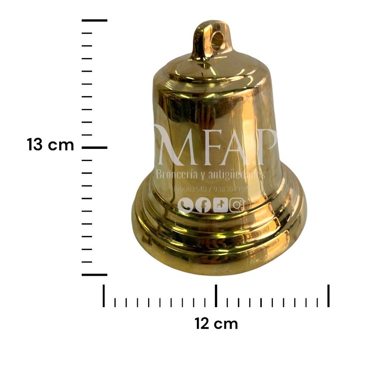 MFAP BRONCERIA Y ANTIGUEDADES - Campana en bronce fundido 13 cm - Orfeo CBFO13