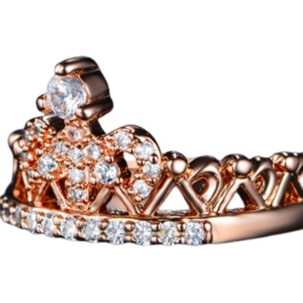 GENERICO - Anillo de Compromiso Corona Bañado en Oro 18K