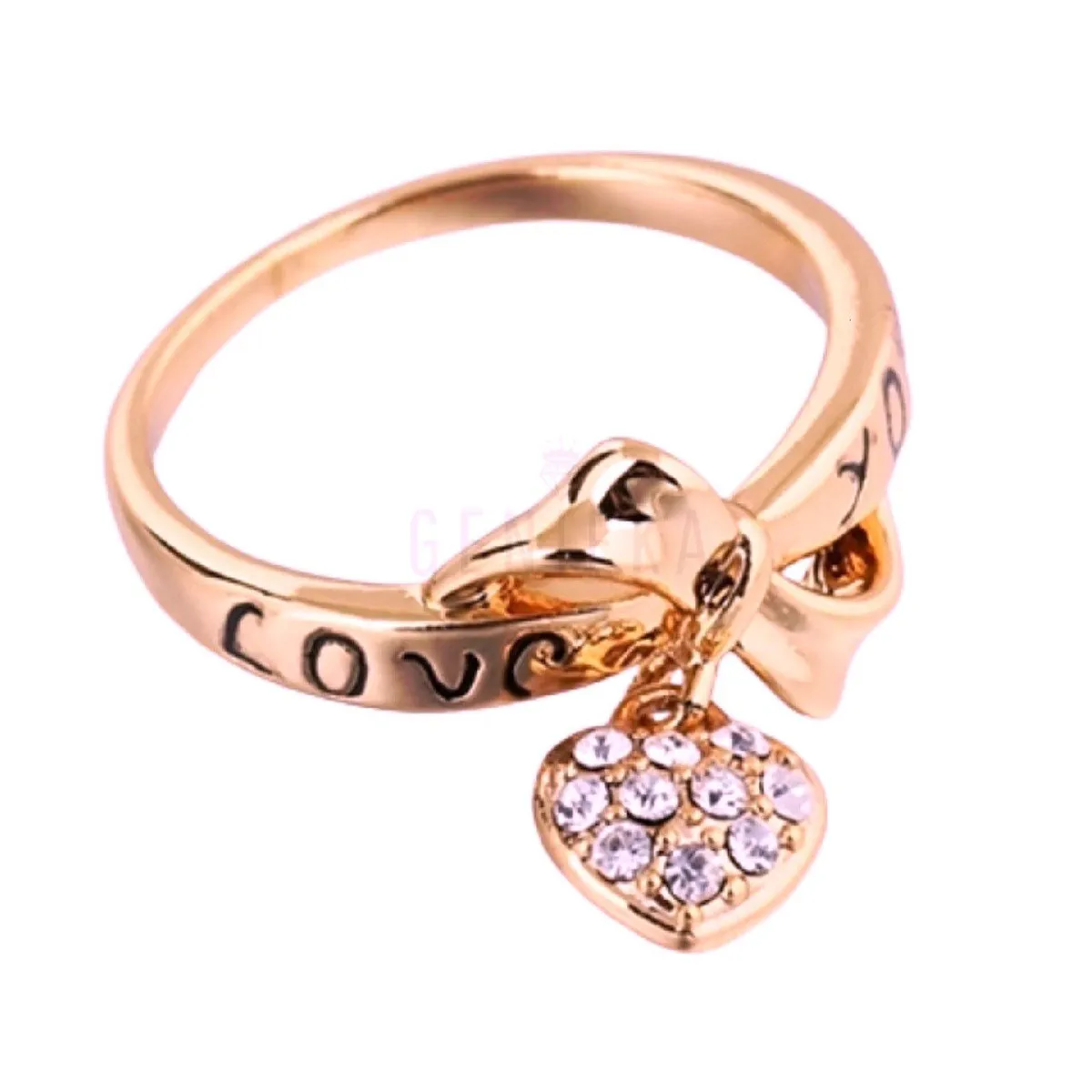 GENERICO - Anillo de Compromiso Love You Bañado en Oro 18K Aro - Genieka