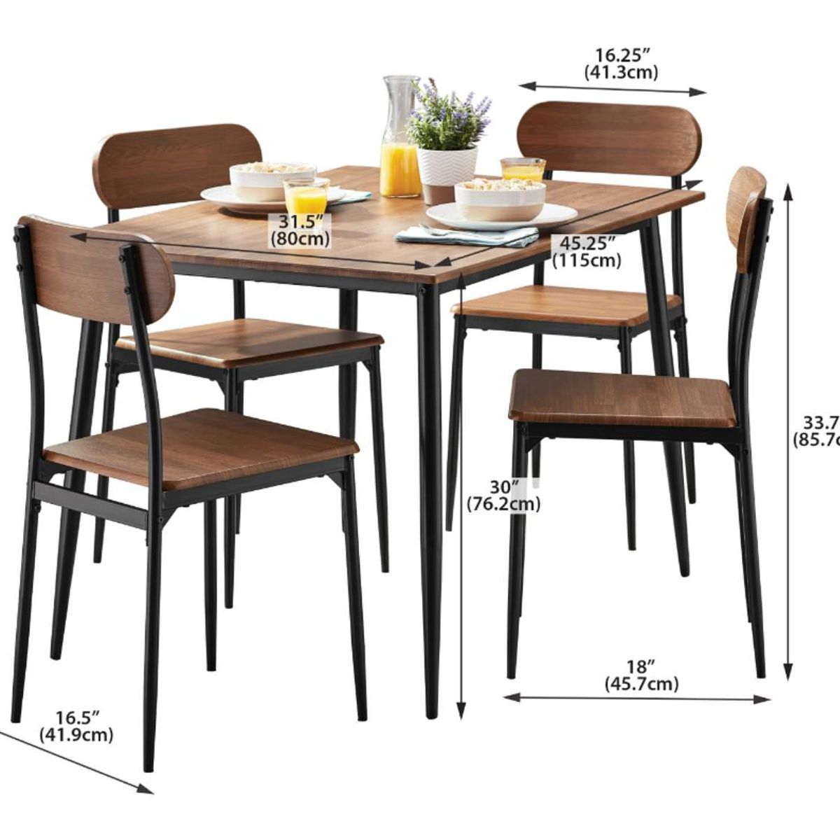 VENTITAS HOME - Juego de Comedor Industrial Visage Ventitas Home Caramelo