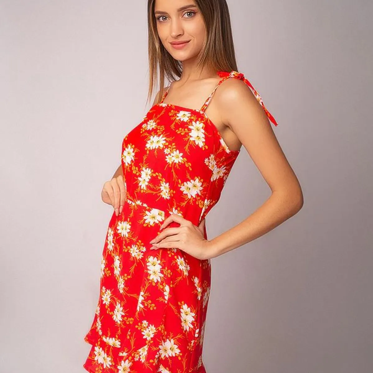 NEBULA - Vestido Florita - Nébula - Rojo