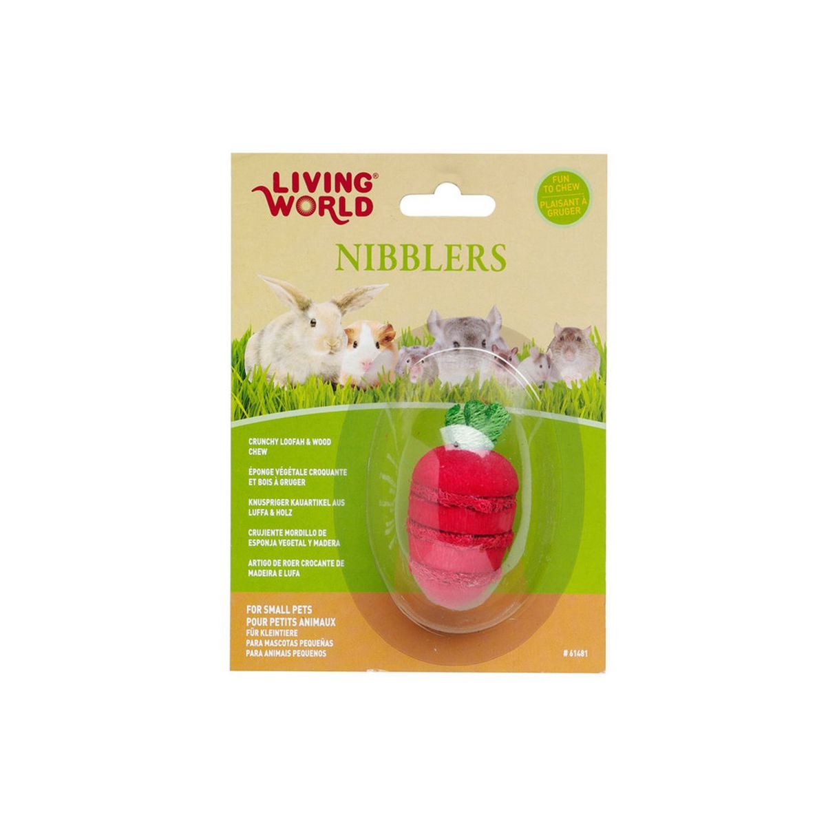 LIVING WORLD - Juguete Masticable madera esponja vegetal roedores - Forma de Fresa
