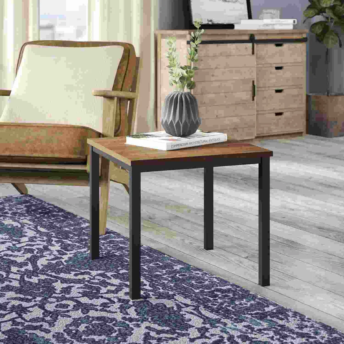 VENTITAS HOME - Mesa Auxiliar Industrial Kamoneé Ventitas Home Gales y Negro