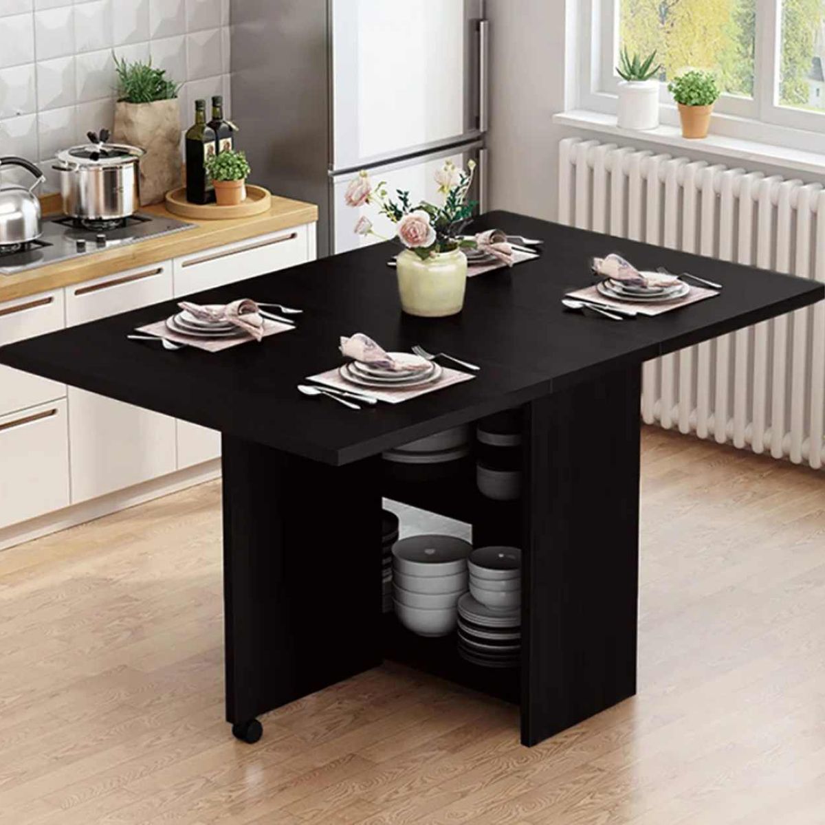 VENTITAS HOME - Mesa de Comedor Plegable Milessio Ventitas Home Wengue