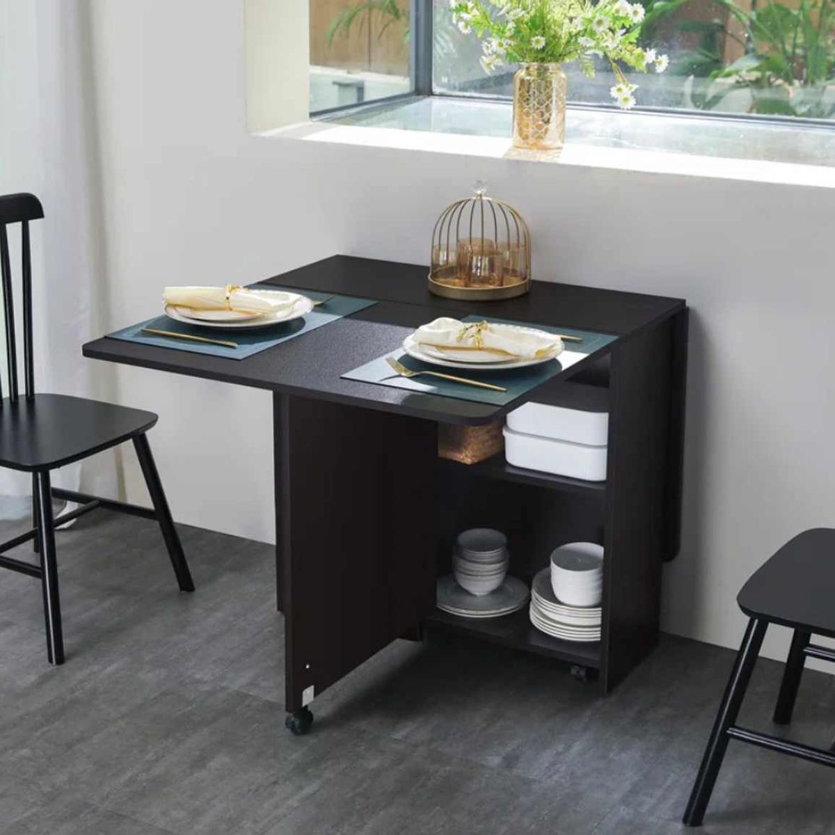 VENTITAS HOME - Mesa de Comedor Plegable Milessio Ventitas Home Wengue