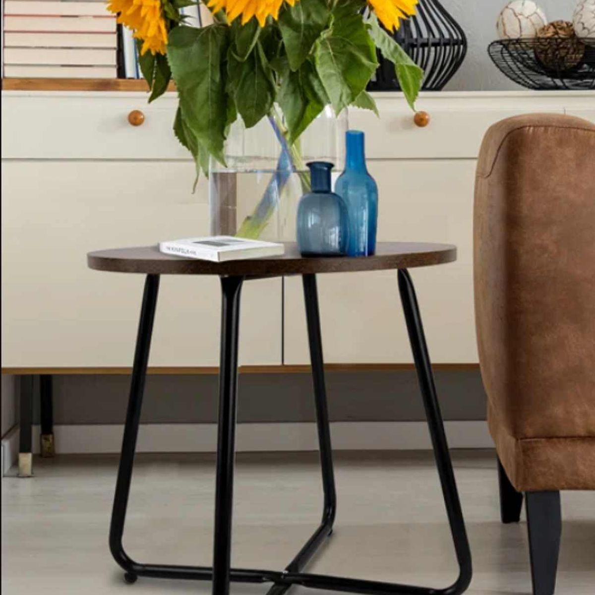 VENTITAS HOME - Mesa Auxiliar Industrial Thomas Ventitas Home Caramelo