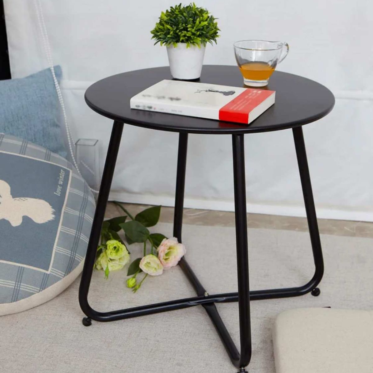 VENTITAS HOME - Mesa Auxiliar Industrial Thomas Ventitas Home Negro