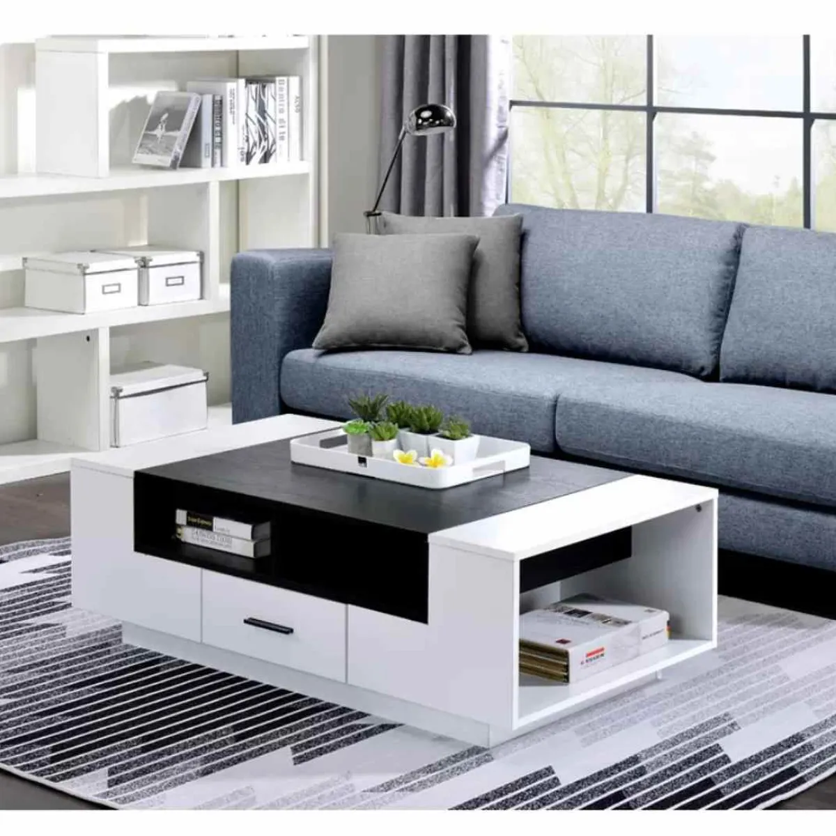 VENTITAS HOME - Mesa de Centro Deluxe Martiné Ventitas Home Blanco y Negro