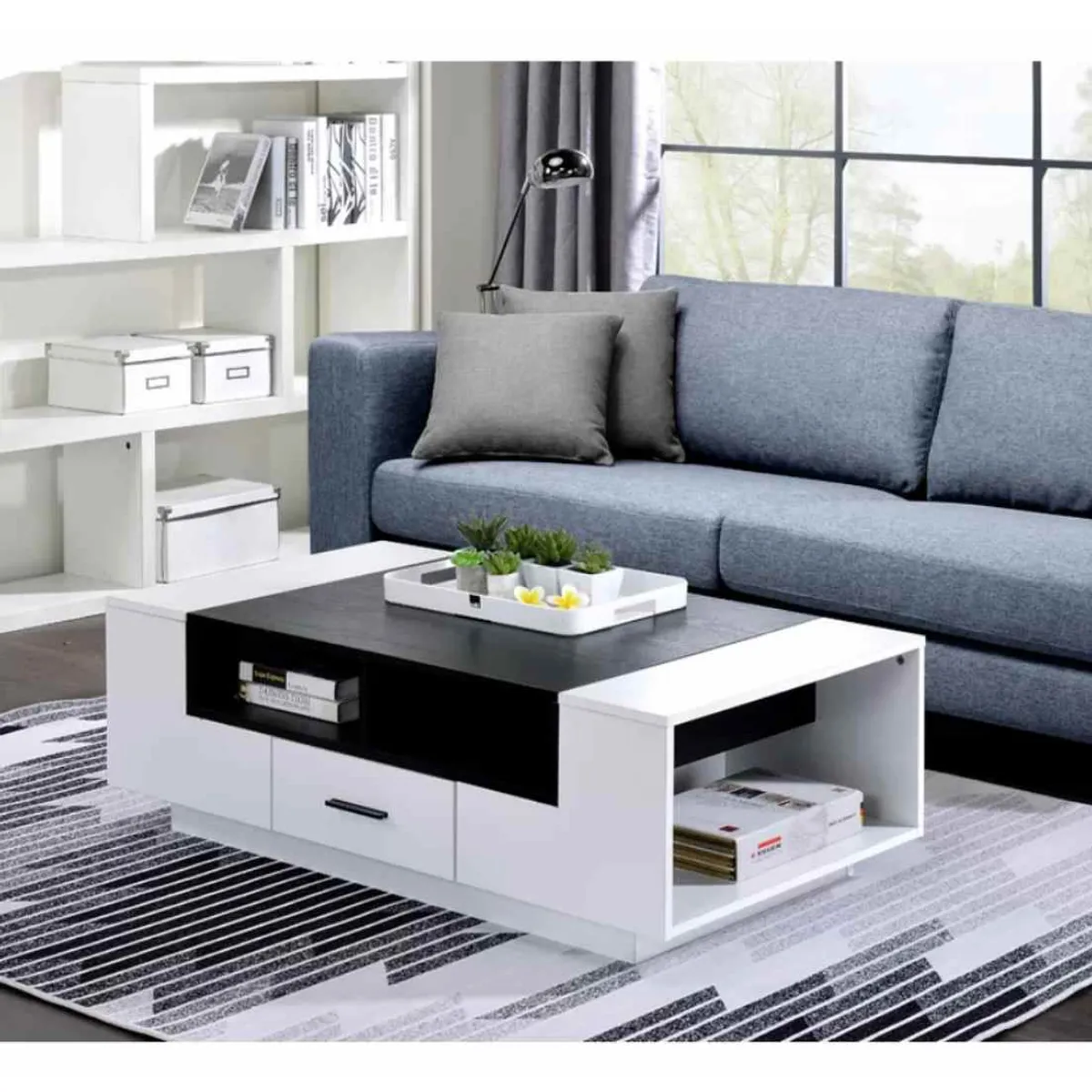 VENTITAS HOME - Mesa de Centro Deluxe Martiné Ventitas Home Blanco y Negro