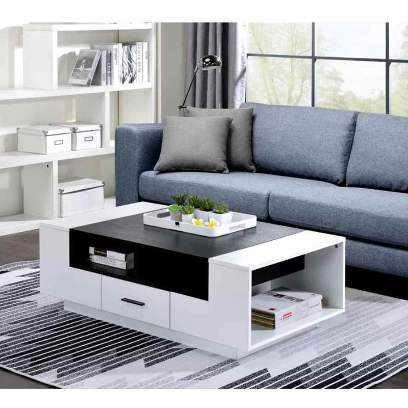 VENTITAS HOME - Mesa de Centro Deluxe Martiné Ventitas Home Blanco y Negro