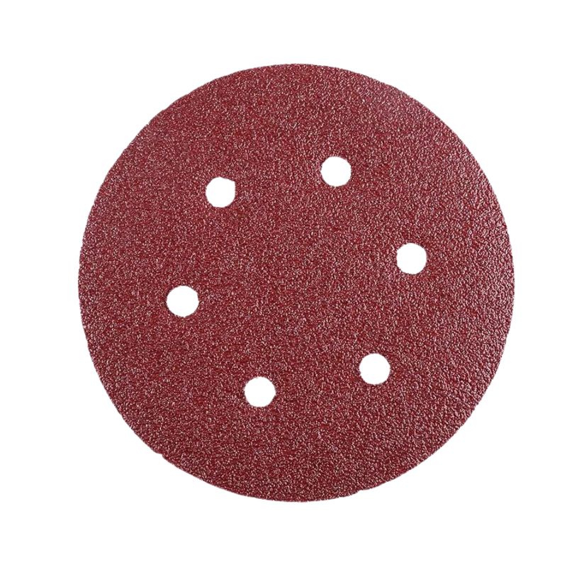 KLINGSPOR - Pack x 5 : Disco Velcro 6" (150mm) PS22K Gr 24 GLS3 (Rojo) Klingspor