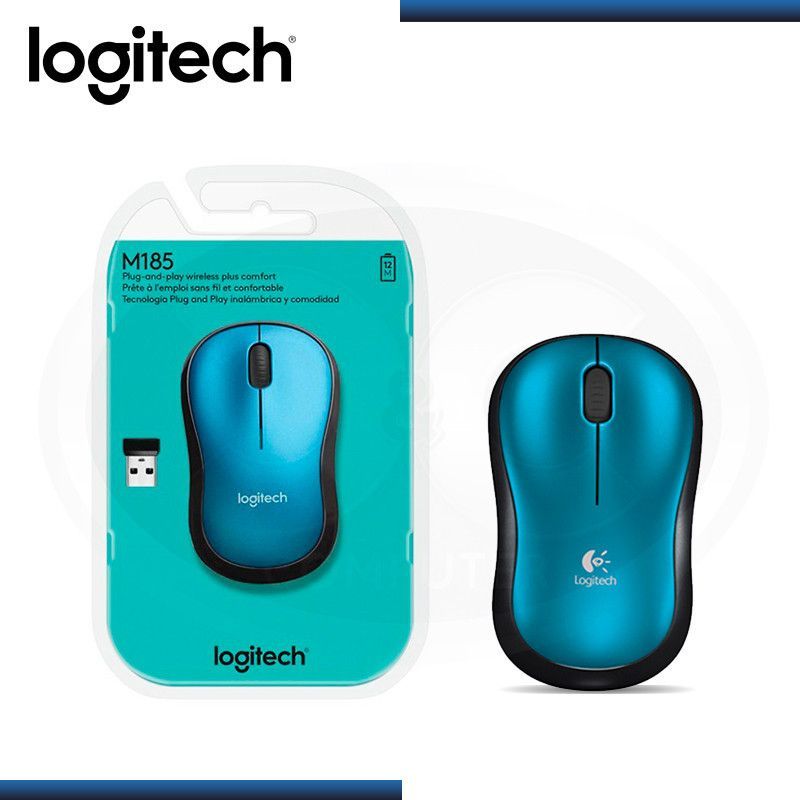 LOGITECH - MOUSE LOGITECH M185 WIRELESS BLUE 910-003636