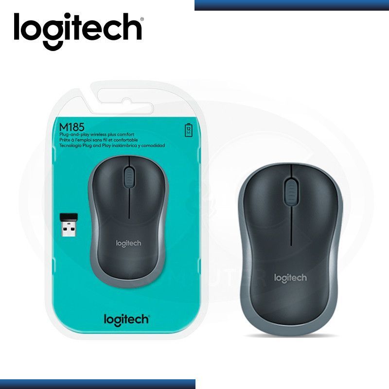 LOGITECH - MOUSE LOGITECH M185 WIRELESS GRAY 910-002225
