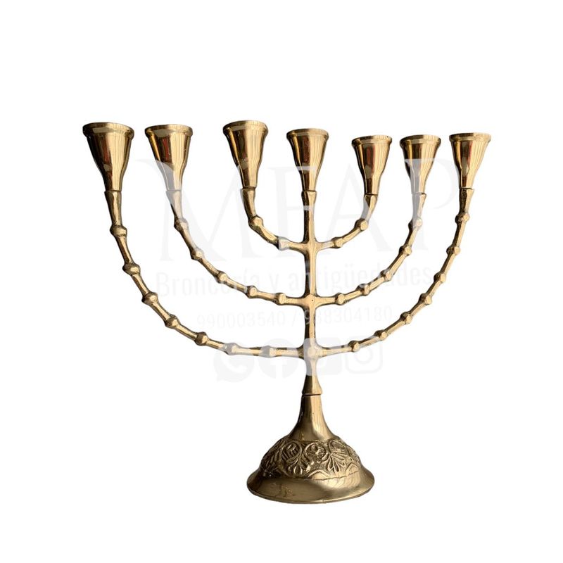 MFAP BRONCERIA Y ANTIGUEDADES - Menorah candelabro de 7 velas en bronce