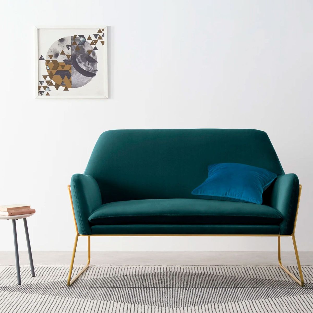 YOLODECORO - Frame Loveseat 2 Cuerpos Azul Petróleo