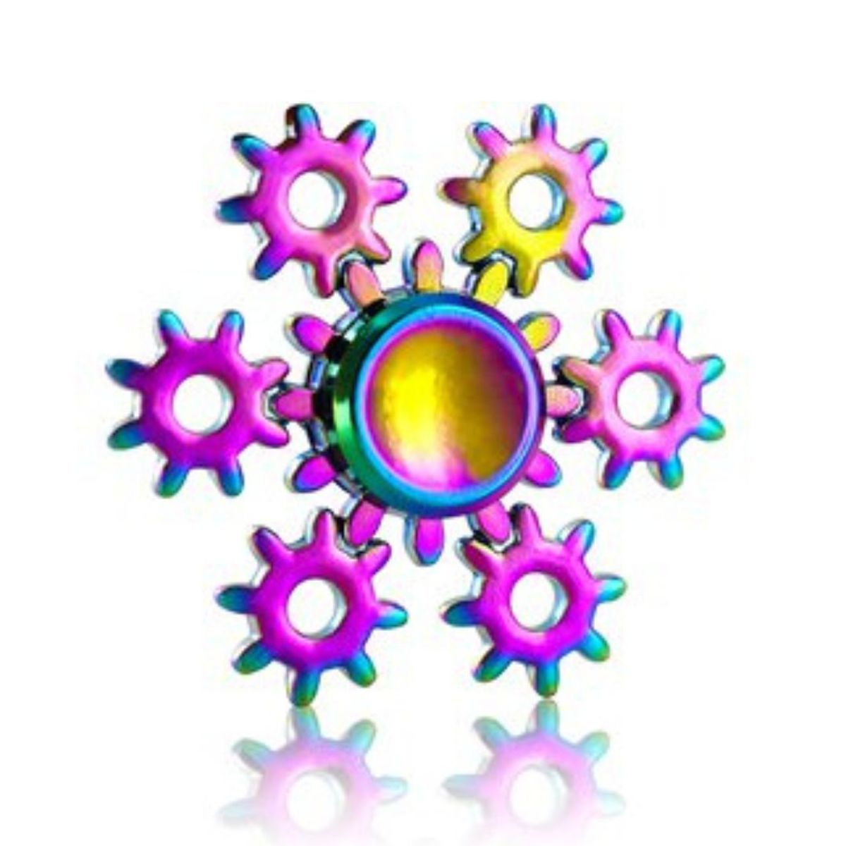 GENERICO - Spinner Hand Fidget Tornasol Tuercas Anti Estrés Metal