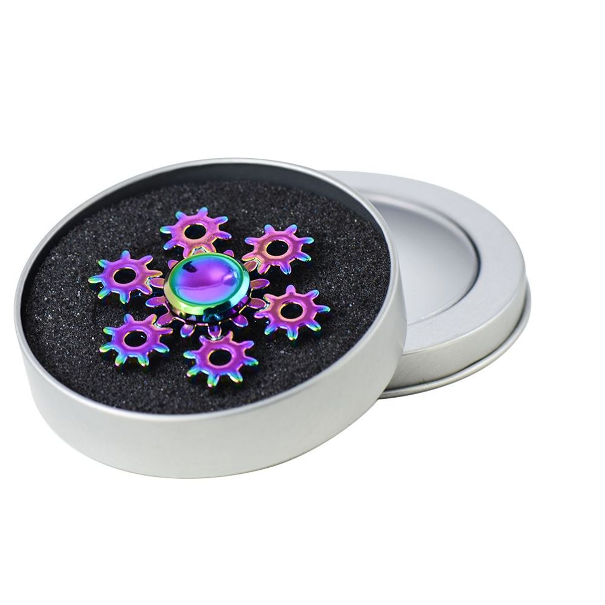 GENERICO - Spinner Hand Fidget Tornasol Tuercas Anti Estrés Metal