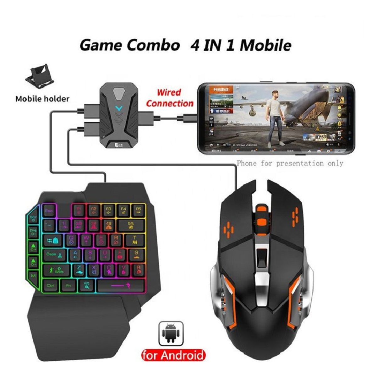 GENERICO - Kit Gamer 4 en 1 para Celular Android