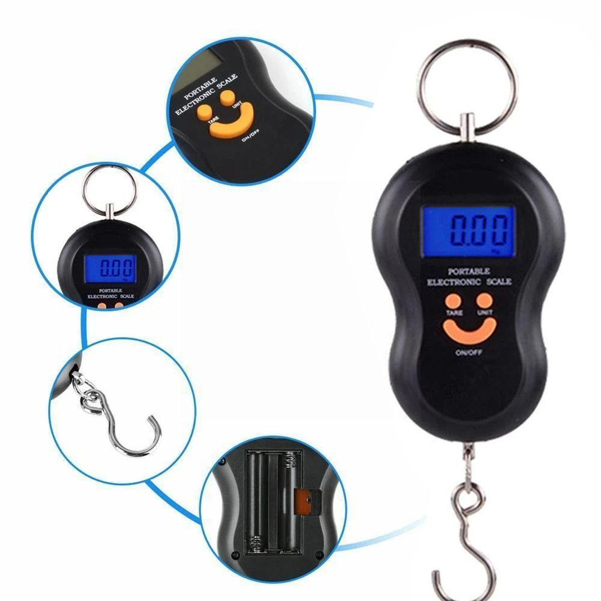 OEM - Balanza Electrónica Digital Viajero de Gancho 50 Kg 10g