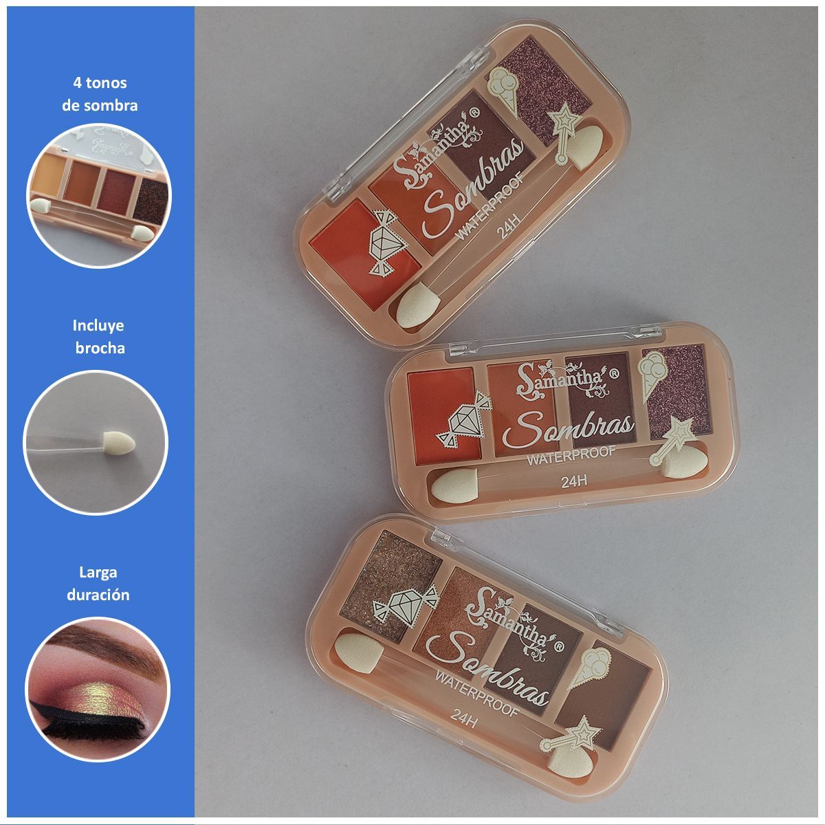 SASARU - Mini Paleta de Sombras Waterproof Samantha 03